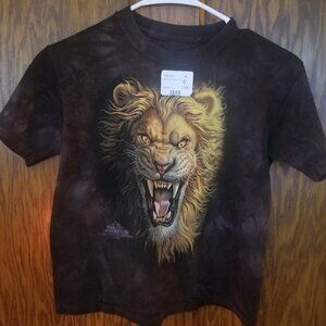 The Mountain Child Youth Med Roaring Lion Face Unisex T-Shirt SZ 8